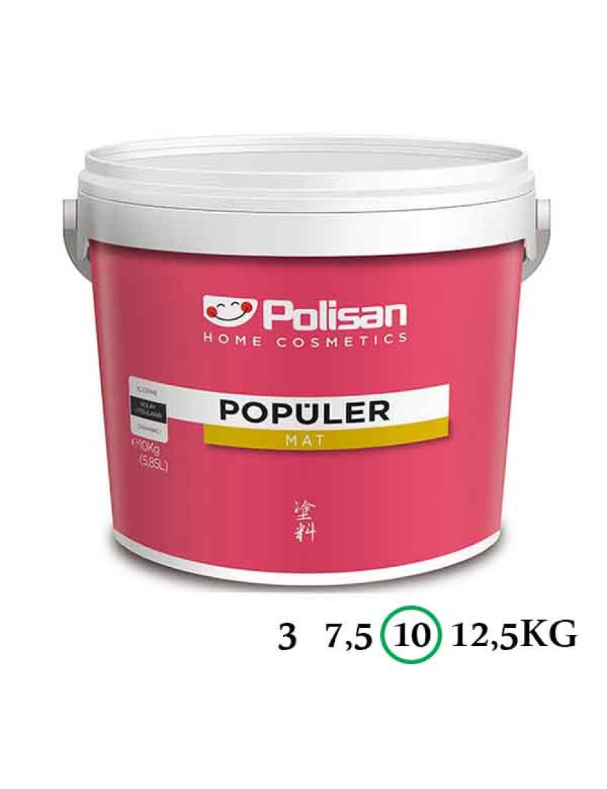 Polisan Populer Plastik матовая пластиковая краска, 10кг