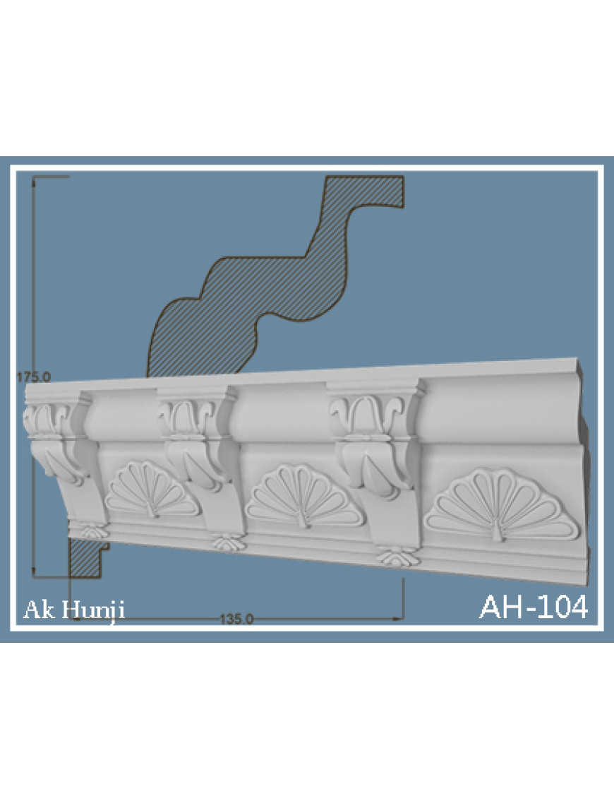 Потолочный плинтус "Ak hünji" AH-104